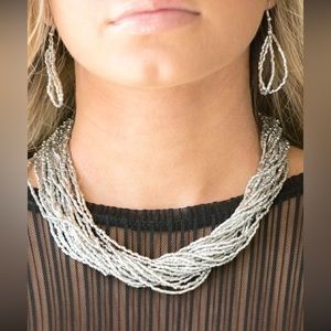 Paparazzi Sea Beads Necklace with free earrings